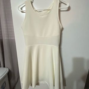 White sleeveless skater skirt dress